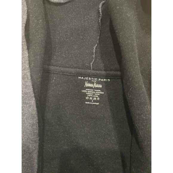 Neiman Marcus Majestic Paris Wool Longline Open Cardigan Sweater Grey Size 2 - Picture 6 of 6